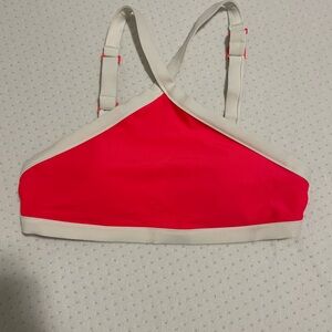 Aerie Bright Red and White Bikini Top